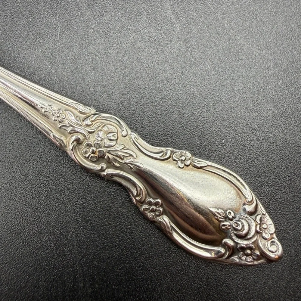 Vintage Oneida Louisiana Place Soup Spoon Set of 4 Stainless Steel Floral Boho